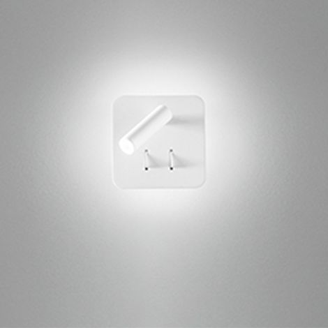 Applique in metallo verniciato bianco Plug LED 6W + 3W faretto spot 3000K CRI80 220-240V 50/60Hz 346Lm + 150Lm faretto spot biemissione 13x13cm (1/2)