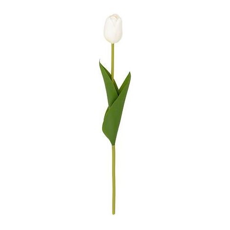 Tulipano artificiale bianco, alto 48 cm, in plastica. (1/5)