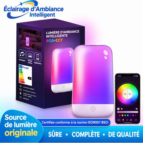 Veilleuse lampe de chevet connectée Bluetooth avec télécommande et musique réf 6219 20 × 10 × 10 cm 500 g – Livraison gratuite (1/5)