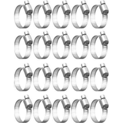 20 Pièces Collier De Serrage Tuyau, Collier De Serrage Tuyau Réglable 32-50mm, 304 Collier De Serrage Inox, Collier Serrage Métallique, Pour Tuyau, Home Gaz, Famille Tuyau D'eau, Câble, Robin--TRIMEC