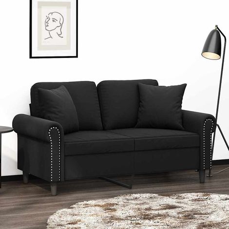 vidaXL Cojines decorativos 2 uds terciopelo negro 40x40 cm (1/5)