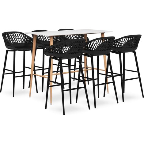 7-tlg. Bar-Set Weiß und Schwarz