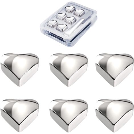 Whiskey Stones - 12 Cubes En Acier Inoxydable 304 - Pour Whisky Vin Bière Sans Dilution - Set Cadeau Avec Pince Et Bac De Congélation (1/5)