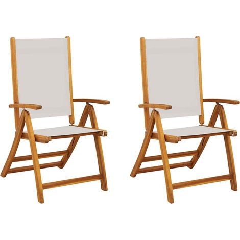 Maison Exclusive - Klappstühle, 2 Stück, Massivholz Akazie und Te (1/5)