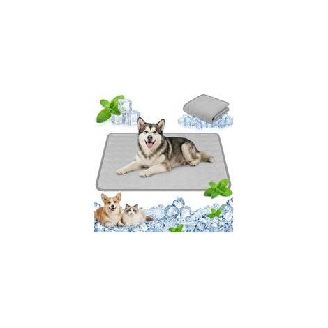 Tappetino rinfrescante per cani e gatti in seta ghiaccio traspirante, atossico e resistente, cuscino rinfrescante per animali domestici in estate, 55x70 cm, grigio. (1/5)