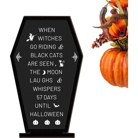 Panneau décoratif de table pour Halloween Ornement De Scène D'Affichage Planche Cercueil En Bois Pour Table Halloween Pour Chambre Ferme Salon Salle À Manger Jardin Étagère Ph (1/5)