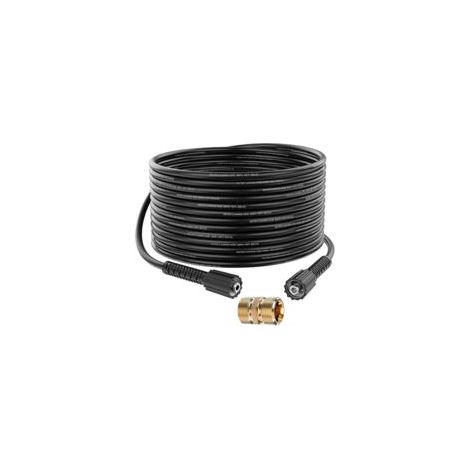 Manguera de extensión flexible de 15 m y 2000 PSI con conexión hembra M22 para hidrolimpiadoras de alta presión, compatible con Karcher M22-14, fabricada en caucho duradero.