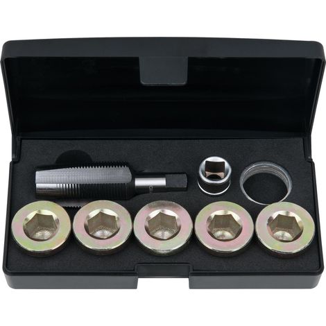 Kstools – Kit de réparation pour bouchons de vidange 12 pcs M24x1,5 – Répare filetage carters aluminium – Coffret robuste pour usage pro