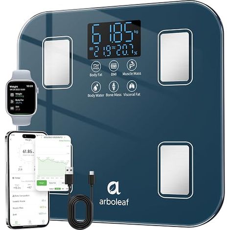 arboleaf Balance Impédancemètre Rechargeable USB, Jusqu'à 180 kg (1/5)