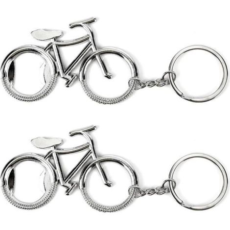 Porte-Clé Ouvre-Bouteille de Vélo, 2 Pièces Décapsuleur Vélo Miniature Portable, avec Porte Clef, Pendentif Utile pour un Cycliste (1/4)