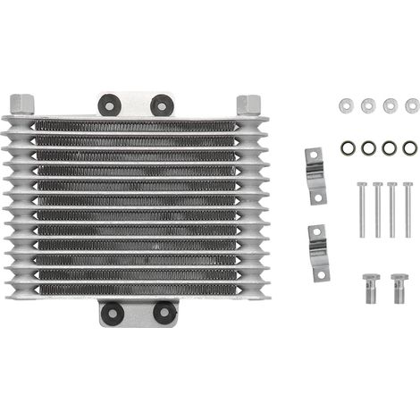 Universeller Motorölkühler aus silberner Aluminiumlegierung für Pkw und Motorräder mit 125–250 cm³ Hubraum (1/5)