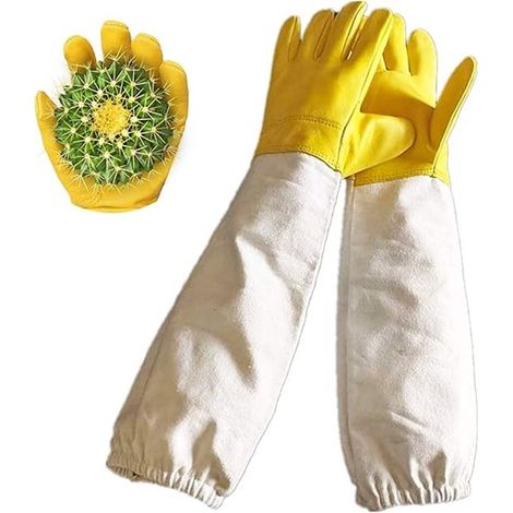 Guanti da potatura per rose - Guanti da giardino lunghi anti-spina - Protezione in pelle di capra fino al gomito - Professionali e resistenti (1/5)
