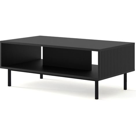 Table basse Noir mat 90x60x45 RAVI B FILET Pied Cadré noir