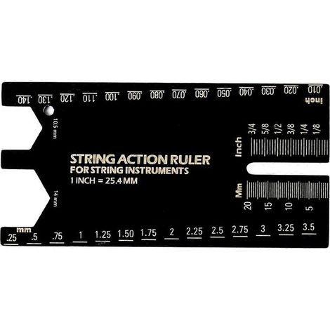 Messlineal für die Saitenlage von Gitarren, Werkzeug aus Aluminiumlegierung für E-Gitarren-, Bass- und Akustikgitarrensaiten. (1/5)