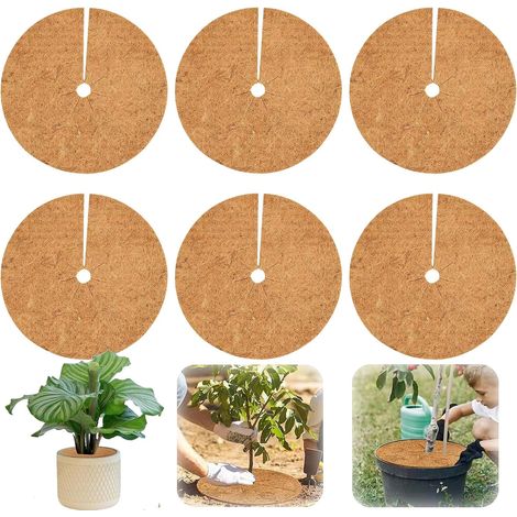 6 Pcs Coconut Mat Plants Mulching Discs in Coconut ø20 cm Plants Mulching Disc Coconut Plant Protection Mat Plant Protection Against Frost (1/5)