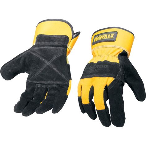DeWalt Premium Rigger Work Gloves Double Leather Palms Rubberised Cuffs DPG41L