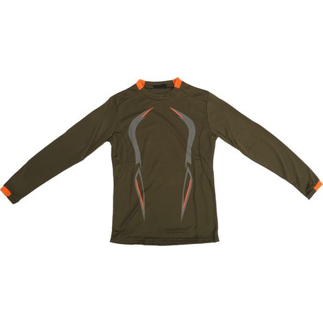 Chemise Homme Respirante Fitness Été Entraînement Sportif Manches Longues Séchage Rapide Imprimé Armée Verte (1/5)