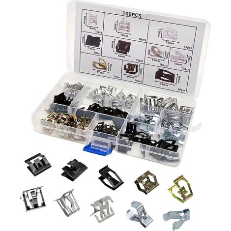100x Clips à ressort pour panneaux de garniture métalliques 4A0-867-276A Remplacent directement les clips en U automobiles (1/5)