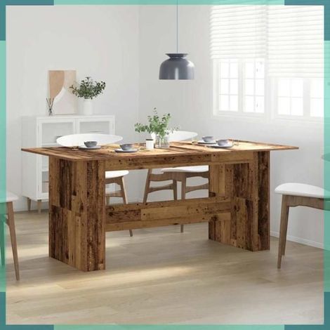 855844 Table à manger vieux bois 180x90x76 cm bois d'ingénierie (1/5)