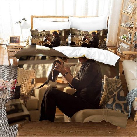 Housse de couette 3D, ensemble de literie en coton, housse de couette et taie d'oreiller imprimées faciles d'entretien, effet garanti, compatible avec certaines marques, pour adultes et enfants. (1/4)