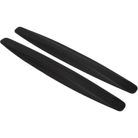 Lot de 2 protections d'angle pour pare-chocs avant et arrière style fibre de carbone, autocollant anti-rayures (noir) (1/2)