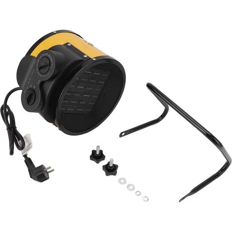 Radiateur électrique 3000W, chauffage portable pour serre et cour, ventilateur soufflant chaud jaune, fiche UE 220V (1/5)