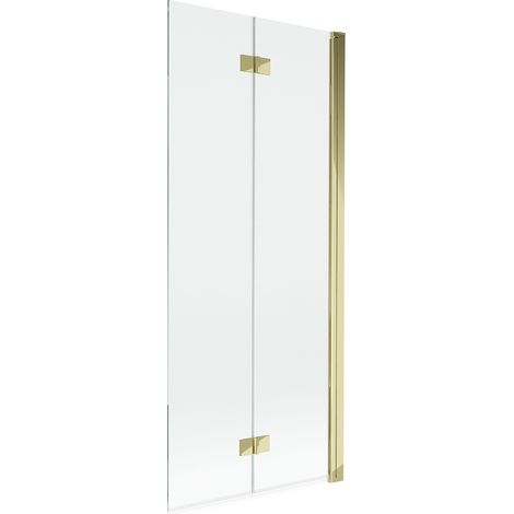 Mexen Mist mampara de baño de 2 hojas derecha 80 x 150 cm, transparente, dorado - 8A9-080-002-50-00-P (1/5)