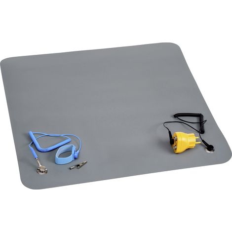 Quadrios ESD-Tischmatten-Set Grau (L x B) 550 mm x 550 mm (1/5)