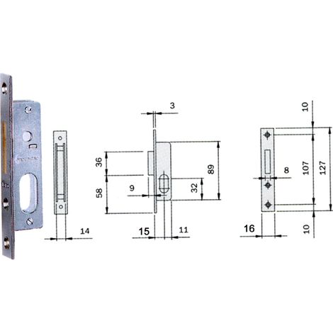 Serrure Profile Lock Fr 16 sans cylindre E15 7581510 ISEO