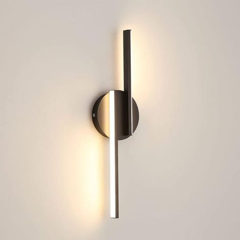 Applique Murale LED Intérieur Noir 45CM x 12CM, Aluminium Lampe Murale Moderne 16W, 3000K Lumière Chaude pour Salon Couloir Salle de Bain Escalier (SKU produit : 94949036 SKU Offre : lehuamwj65) (1/4)