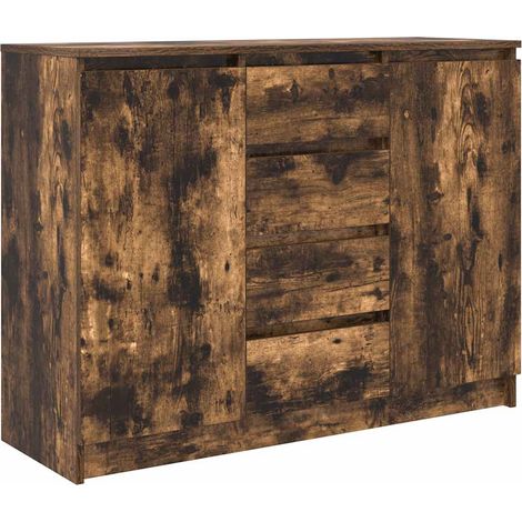 Maison Exclusive - Buffet avec tiroirs chêne fumé 100,5x35x76 cm bois d'ingénierie (1/5)
