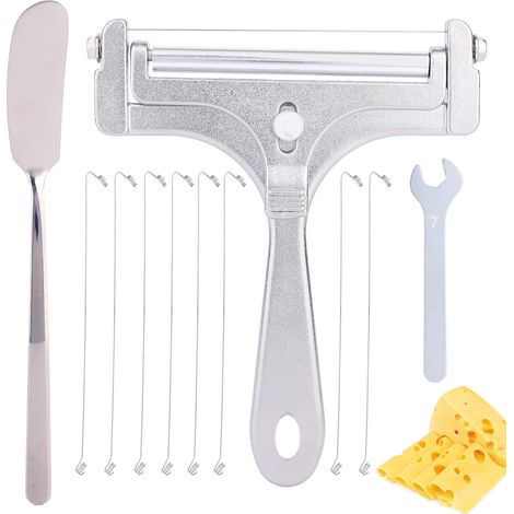 Cheese Slicer Stainless Steel Wire Manual Cheese Cutter with 8 Wires Replacement Butter Knife (1/5)