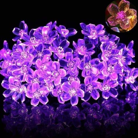 Guirlande lumineuse d'extérieur, 50 DEL 8 lumières décoratives en fleurs de cerisier, une pièce (1/4)
