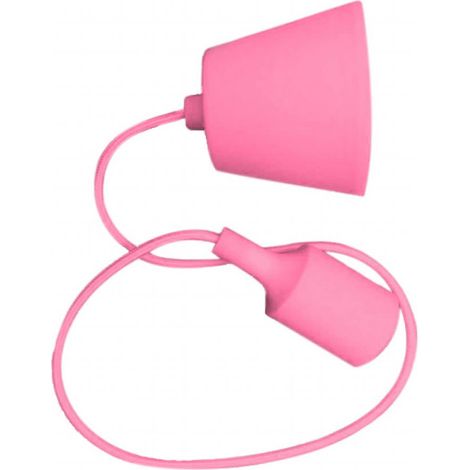 Portalampada sospensione V-Tac e27 rosa silicone 340x90x210mm