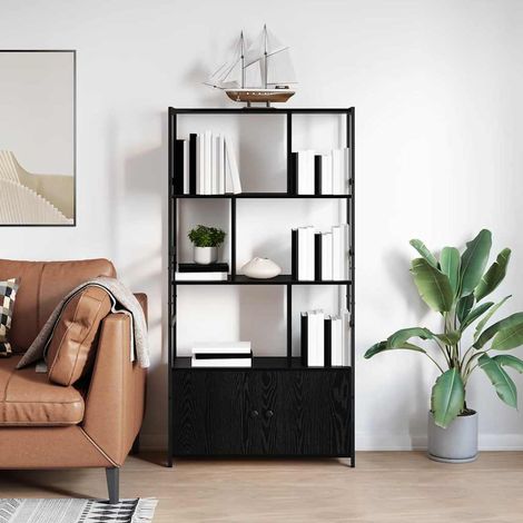 Bücherregal Schwarz Eichen-Optik 80 x 30 x 155,5 cm