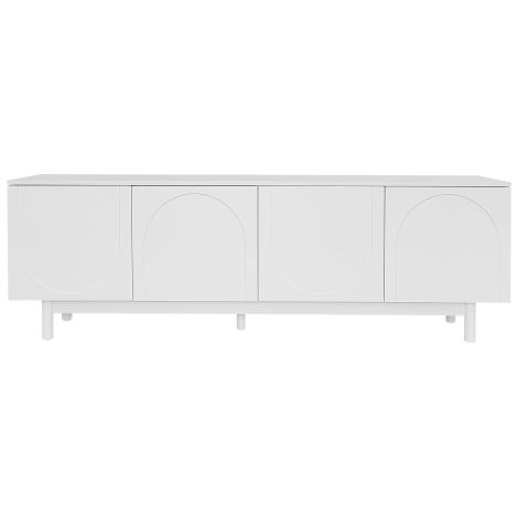 Meuble TV blanc moderne 175 cm étagères réglables style luxe (1/5)
