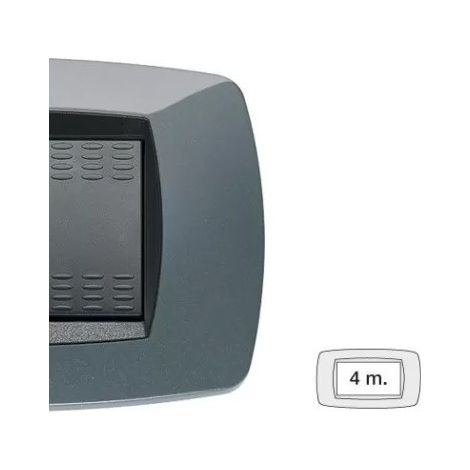 Placca 4 Posti Grigio Metallizzato Modo (Master Cod. 39Tc194)