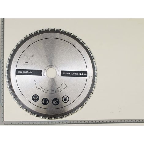 Scheppach 7901200704 Lame de scie universelle compatible avec la scie multifonction HM100MP, stratifié, métaux non ferreux, plastique, acier, diamètre 255 x 30 x 2,2 mm / 48 dents