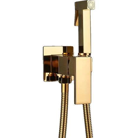 Rubinetto bidet da bagno a parete, alta pressione, colore oro (1/2)