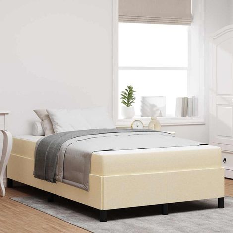 Boxspringbett Creme 120 x 200 cm Stoff