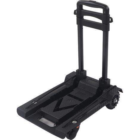 Chariot pliable 4 roues, charge max 40 kg, diable de voyage compact, caddie à bagages repliable pour déplacements, robuste et léger. (1/5)