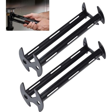 Lot de 2 clés d'évier pour espaces restreints, outil de robinet, outil de robinet, rotation à 360 °, outil de plomberie pour réparation sous évier, clé de robinet de cuisine et de salle de bain