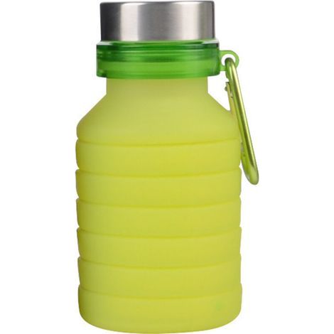 pair Bouteille d'eau pliable en silicone réutilisable pour voyage, gym, camping, randonnée, portable, anti-fuite, pour le sport, verte (1/4)