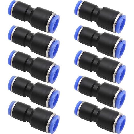 Beijiyi – Connecteurs pneumatiques droits 6mm à 8mm – Lot de 10 pièces – Raccords rapides pour compresseur – Résistance élevée à la pression