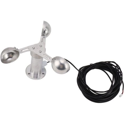 Anémomètre à capteur de vitesse du vent 3 tasses – Alliage d'aluminium léger – Tension 0-3,8V – Mesure précise - VENT 0-3 (1/4)