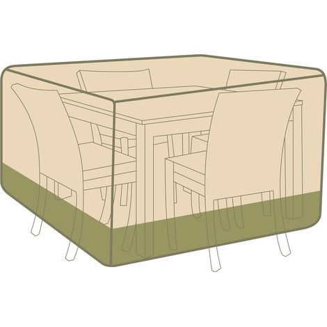 Aoodor Heavy Duty Outdoor Furniture Set Cover (Table & Chairs)-167.64W × 167.64D × 81.28H