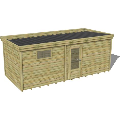 ABRI DE JARDIN bois traité 27mm, 6,5x2,6m, 17m2, Plancher (1/3)