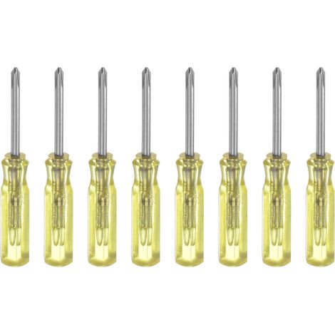 8Pcs Ph0 Mini Tournevis 2mm Tête Cruciforme Magnétique Jaune (1/5)