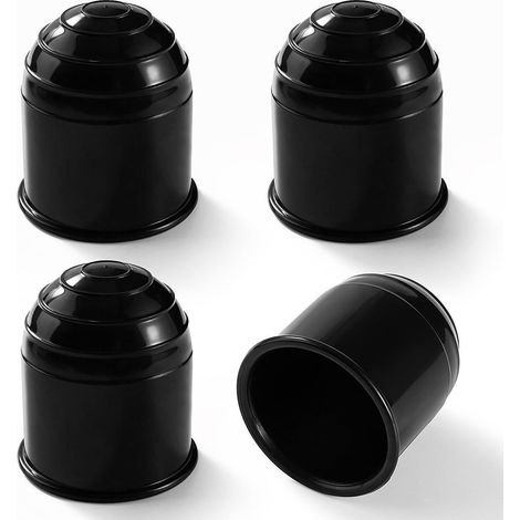 4 Housses de boule d'attelage universelles 50 mm en plastique noir (1/5)
