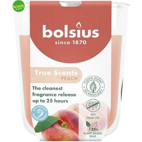 Candela vetro True Scents Bolsius Pesca